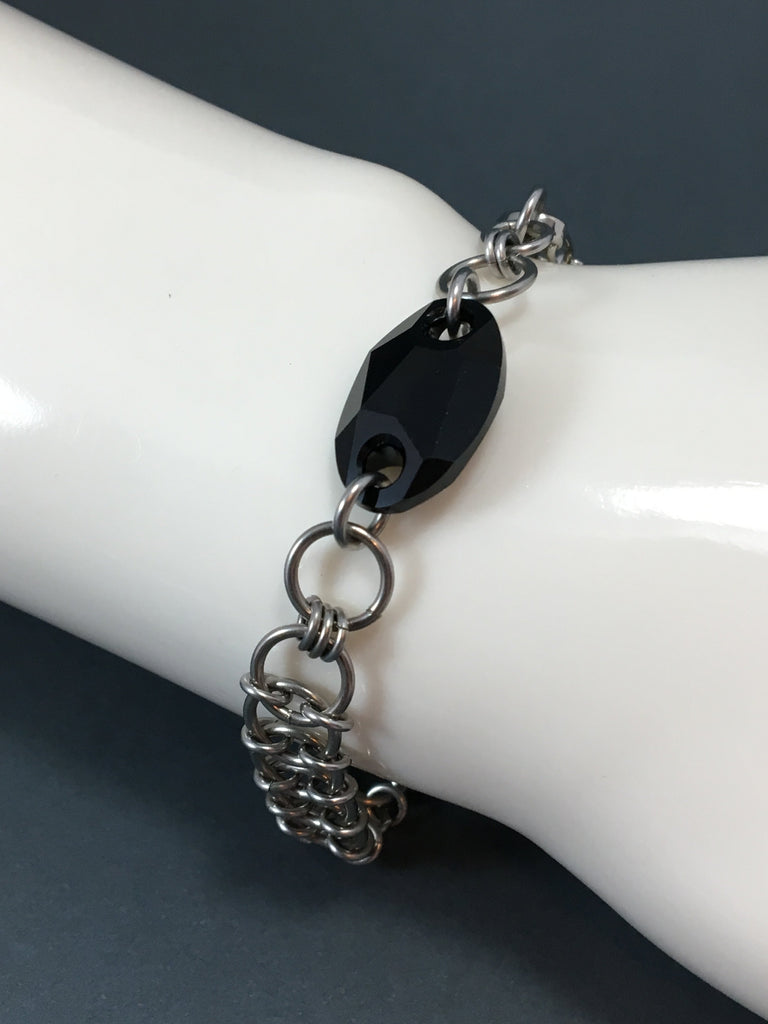 Snake Chain Bracelet with Swarovski Crystal